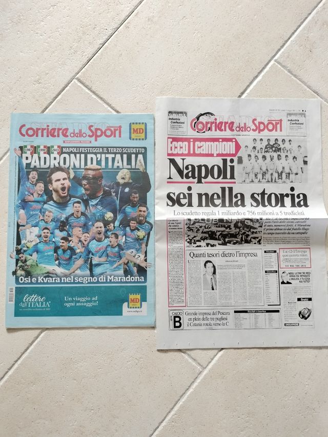 Giornali Napoli Campione d'Italia