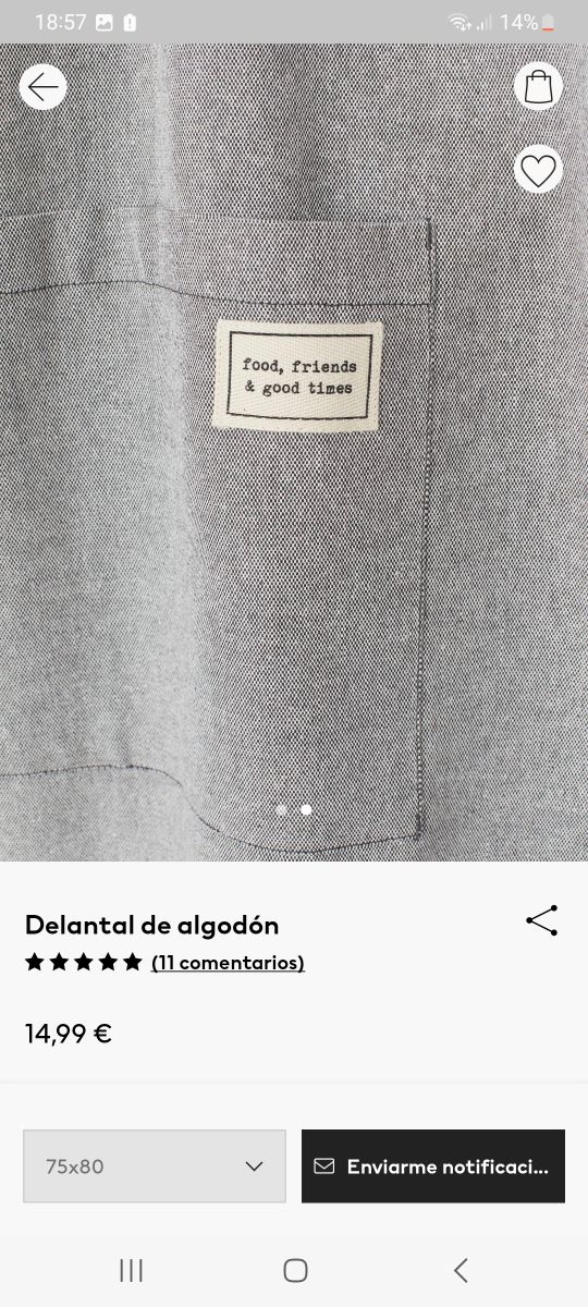 Delantal marca H&M