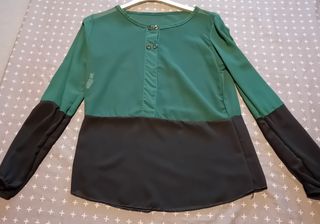 camicia donna verde e nero