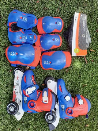 Patines 3 ruedas niño y protecciones