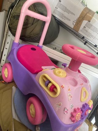 Carro coche de juguete de empuje rosado disney