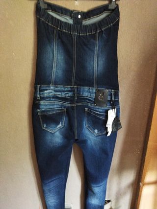 mono largo vaquero elástico