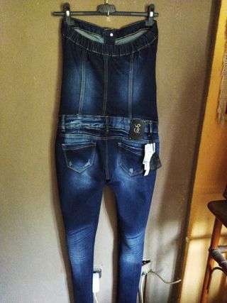 mono largo vaquero elástico