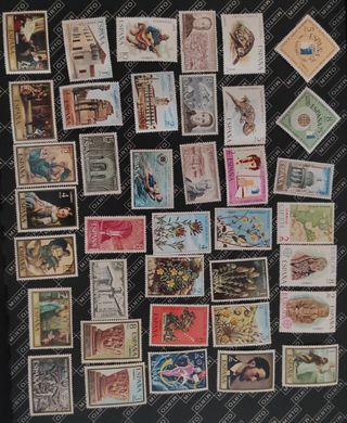 38 sellos España. Motivos diversos. Año 1974