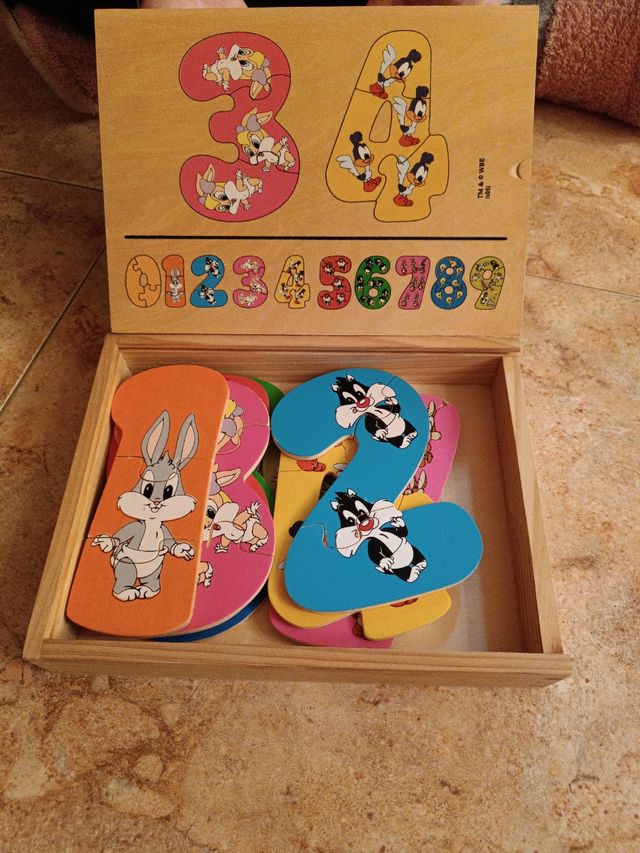 Puzle de números de madera