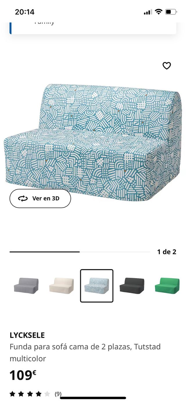 Funda sofa cama Ikea Lycksele Lövas de segunda mano por 50 EUR en