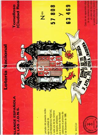 Antigua participacion de loteria Navidad-1986