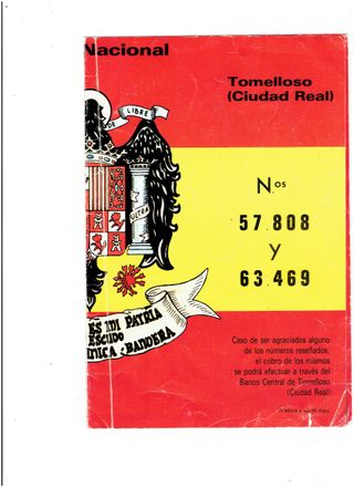 Antigua participacion de loteria Navidad-1986