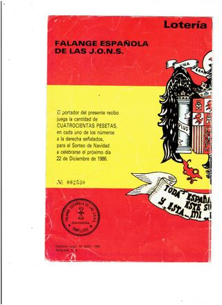 Antigua participacion de loteria Navidad-1986