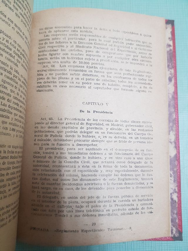 Reglamento de espectáculos taurinos