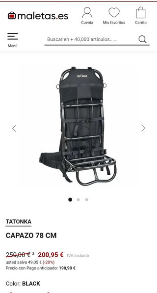 Estructura aluminio de mochila.