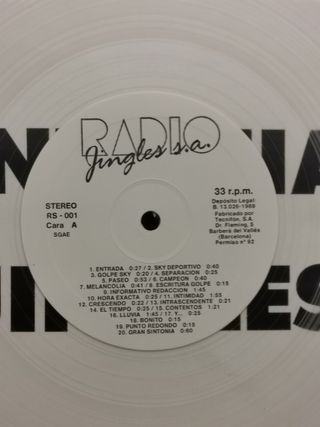 Vinilo Sintonias Y Jingles N.º 1 Radio TV ..
