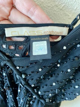 Top/minivestido plisado strass Roberto Cavalli T.S