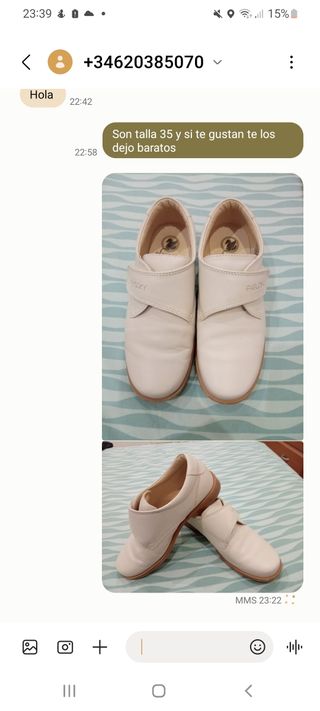 Zapatos de primera comunión talla 35
