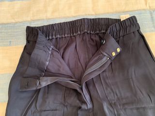 Pantalón fluido azul satinado,Massimo Dutti, t. 38