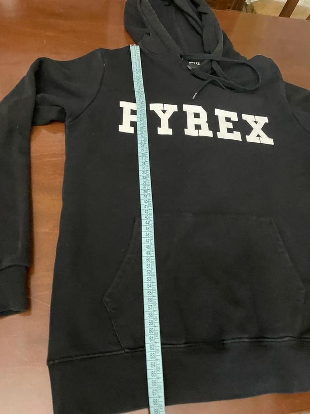 Felpa con cappuccio nera e bianca PYREX