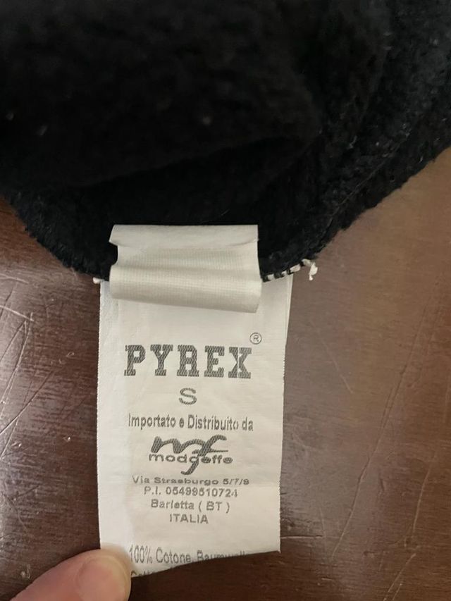 Felpa con cappuccio nera e bianca PYREX