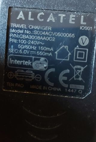 lote 6 cargadores USB Alcatel y OEM