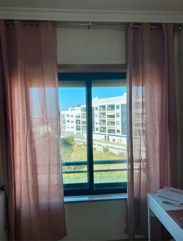 Conjunto de 2 cortinas rosa