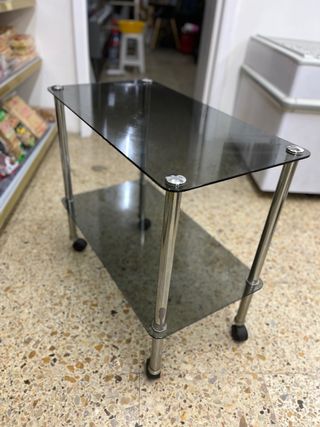 Mesa de carrito de cristal