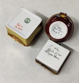 Scatoline vintage in Limoges firmate da artista