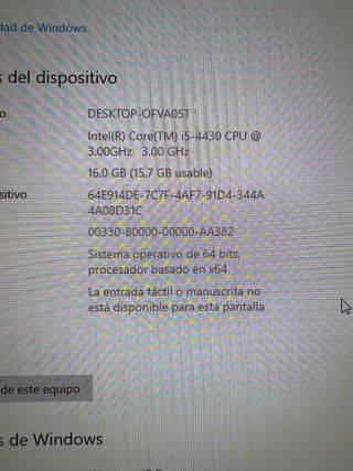 Procesador Intel i5 , 3.00Ghz 