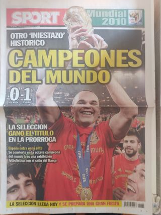 Periódico Sport España campeón del mundo