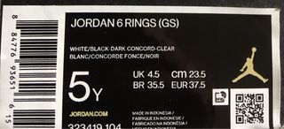 Zapatillas Jordan 6 Rings  EU37,5