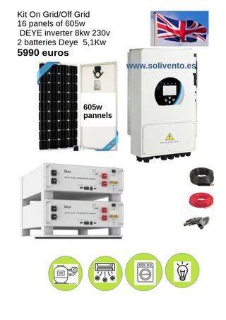 Offer Kit Deye inverter 8kw 2Deye Batteries 5.1Kw