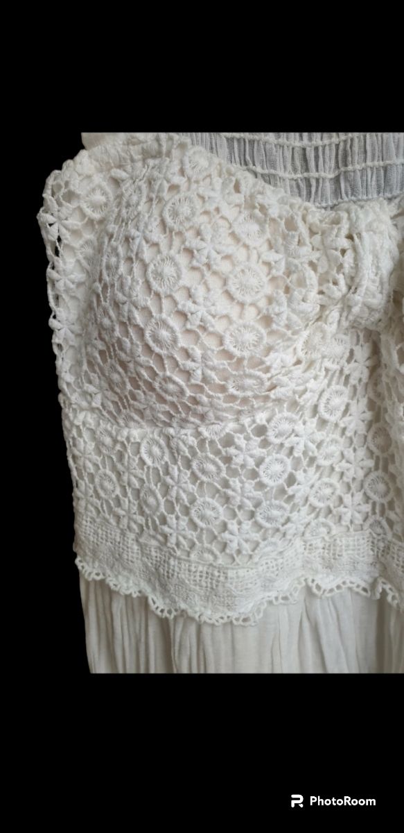 abito lungo M/S pizzo cotone