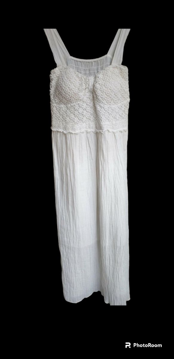 abito lungo M/S pizzo cotone