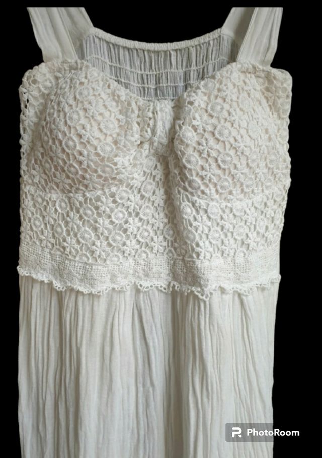 abito lungo M/S pizzo cotone