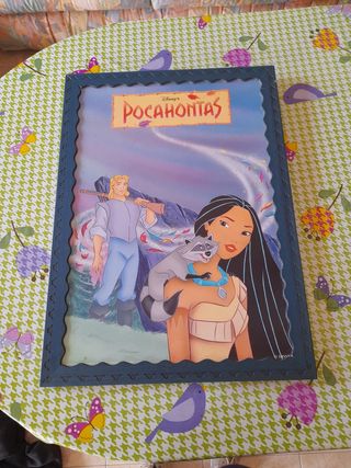 cuadro pocahontas marco azul