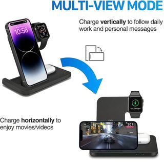 Cargador inalámbrico 3 in 1 para Apple o Samsung 