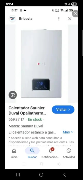 calentador de gas natural