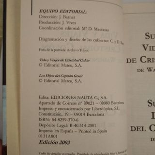 Libro doble novela Julio Verne