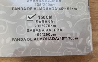 Juego de sábanas para cama 150cm 3 piezas nuevo
