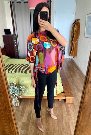 Nueva blusa asimétrica multicolor Gai Mattiolo T.S
