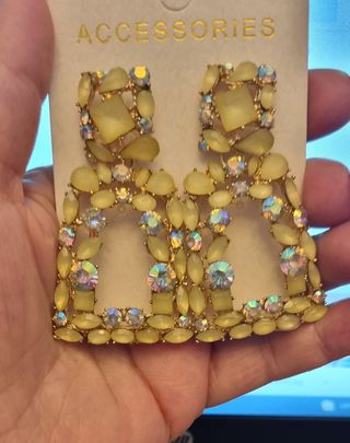 Pendientes de fiesta, geométricos de mujer cristal