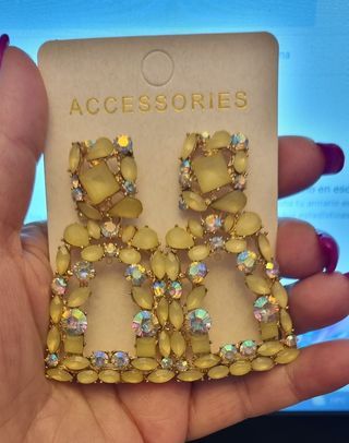 Pendientes de fiesta, geométricos de mujer cristal