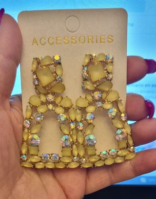 Pendientes de fiesta, geométricos de mujer cristal