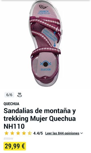 sandalias de montans y trekking quechua talla 37