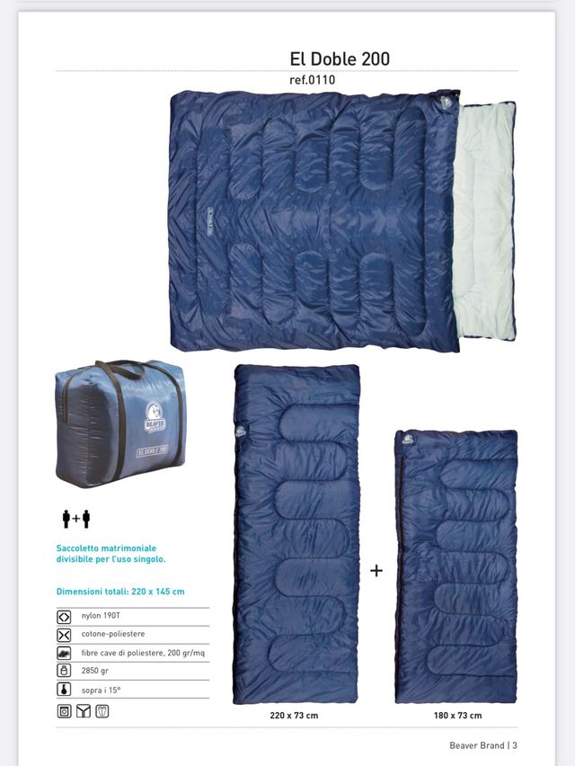 Sacco a pelo per uso Matrimoniale o singolo