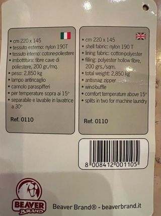 Sacco a pelo per uso Matrimoniale o singolo