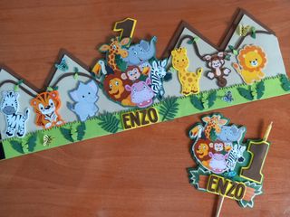 Vela personalizada cumpleaños safari