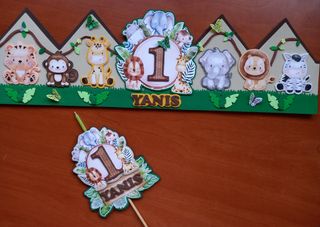 Vela personalizada cumpleaños safari