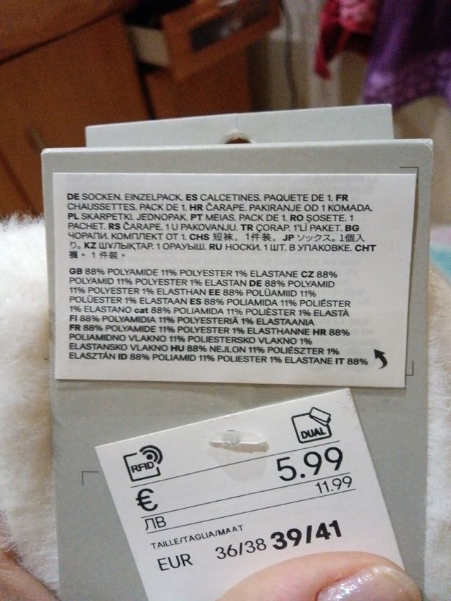 lote de dos pares calcetines angora