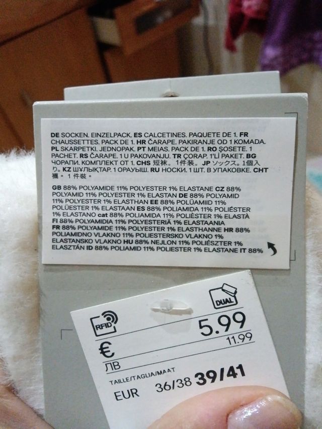 lote de dos pares calcetines angora