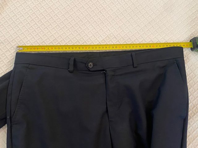 elegante completo blu scuro fresco lana 50