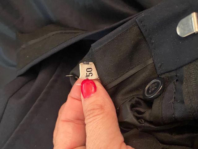 elegante completo blu scuro fresco lana 50